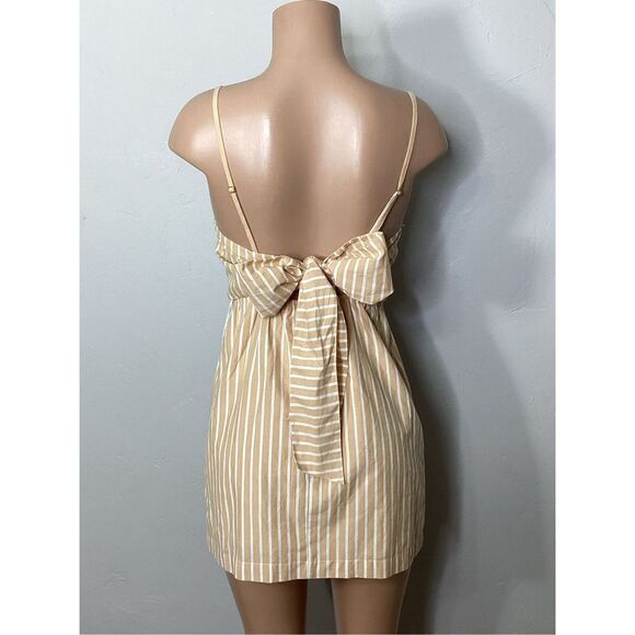 New. L*SPACE tan striped mini dress. Small. Retails $158 - Picture 6 of 9